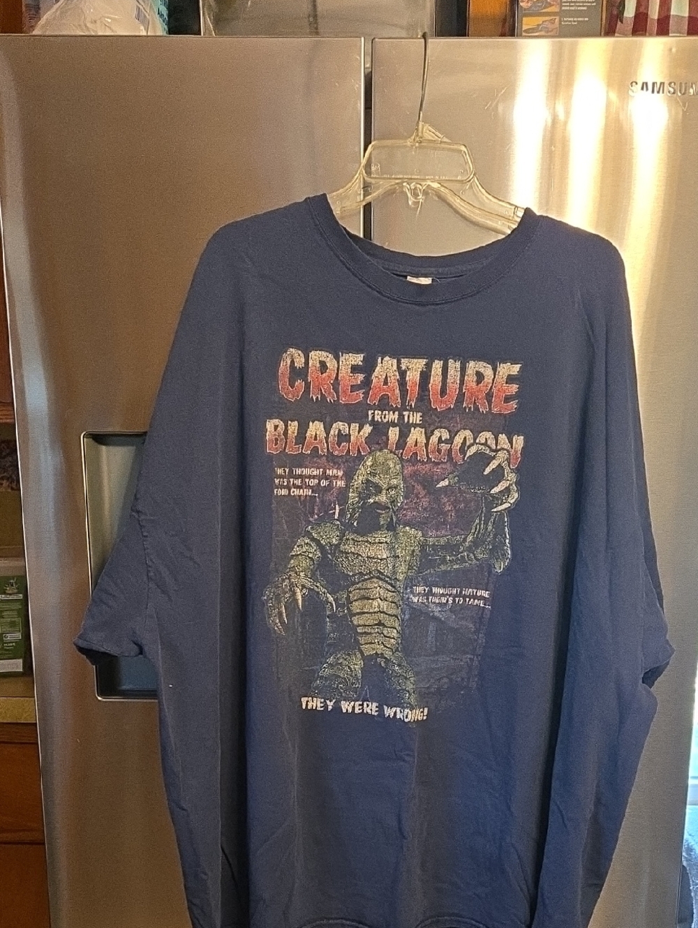 Gildan Navy Cotton Tee with Interior Care Tag